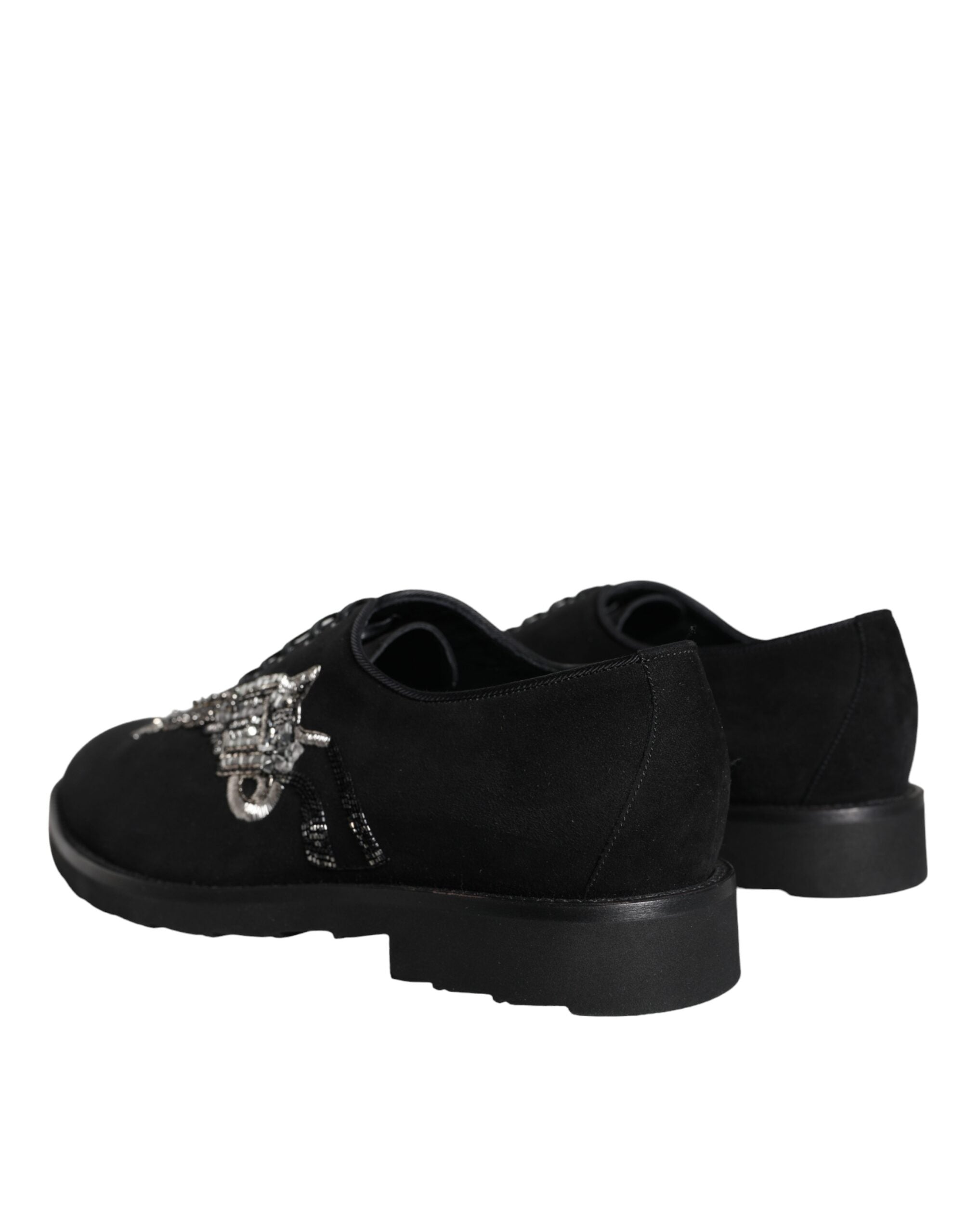 Dolce & Gabbana Dolce & Gabbana Black Suede Sicilia Lace Up Formal Men's Shoes