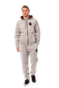 Billionaire Italian Couture Billionaire Italian Couture Gray Cotton Hooded Men's Sweatsuit