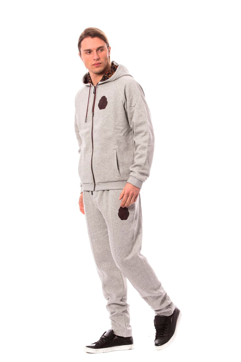 Billionaire Italian Couture Billionaire Italian Couture Gray Cotton Hooded Men's Sweatsuit
