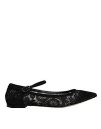 Dolce & Gabbana Dolce & Gabbana Black Taormina Lace Bellucci Flats Women's Shoes