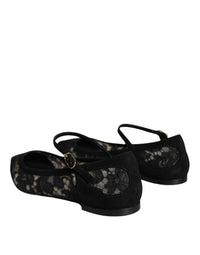Dolce & Gabbana Dolce & Gabbana Black Taormina Lace Bellucci Flats Women's Shoes