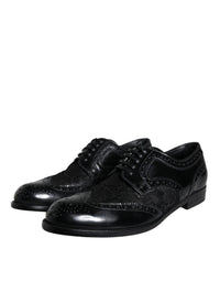 Dolce & Gabbana Dolce & Gabbana Black Leather Floral Lace Dress Formal Women's Shoes