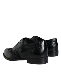 Dolce & Gabbana Dolce & Gabbana Black Leather Floral Lace Dress Formal Women's Shoes