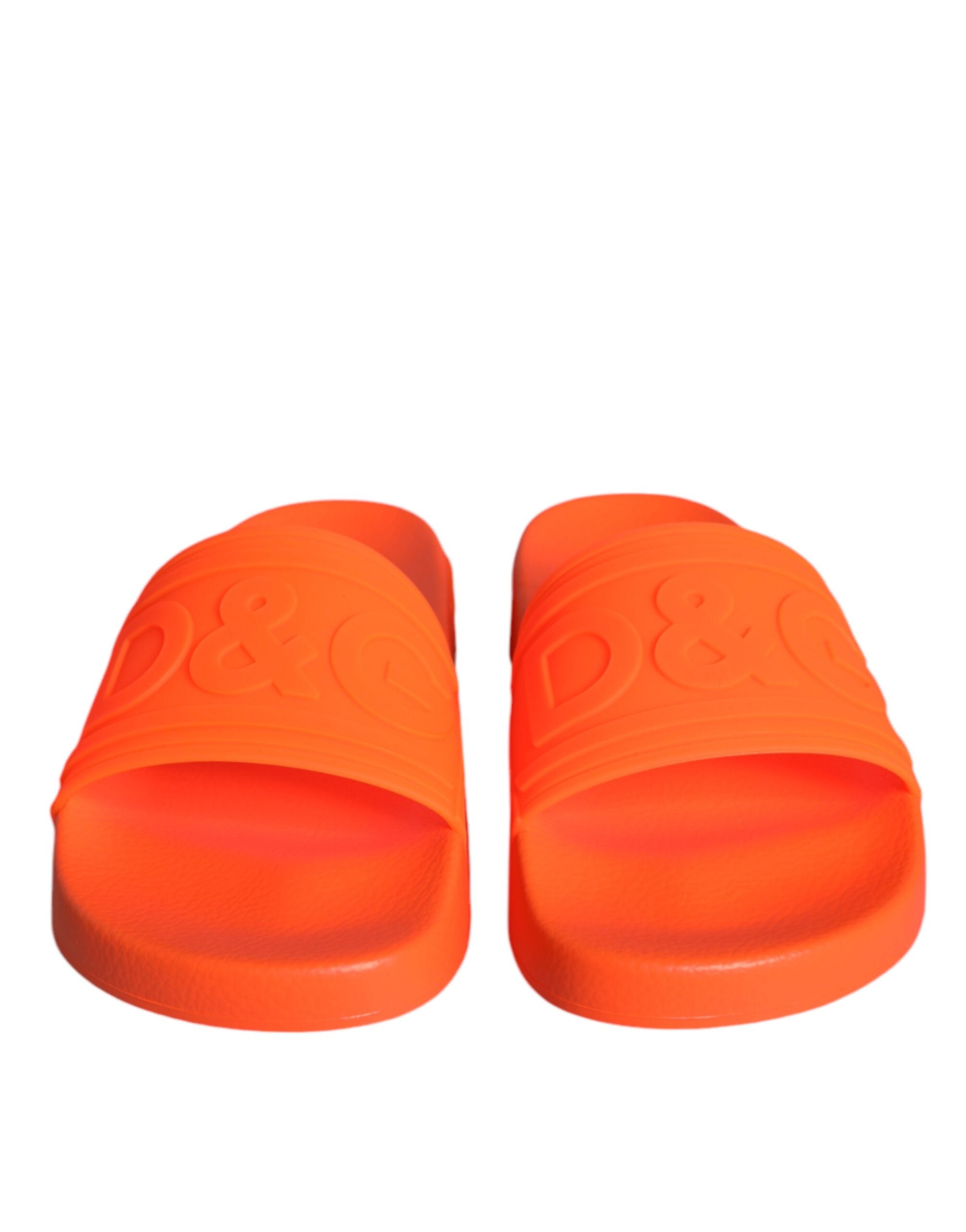 Dolce & Gabbana Dolce & Gabbana Orange Rubber Slides Sandals Beachwear Women's Shoes
