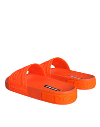 Dolce & Gabbana Dolce & Gabbana Orange Rubber Slides Sandals Beachwear Women's Shoes