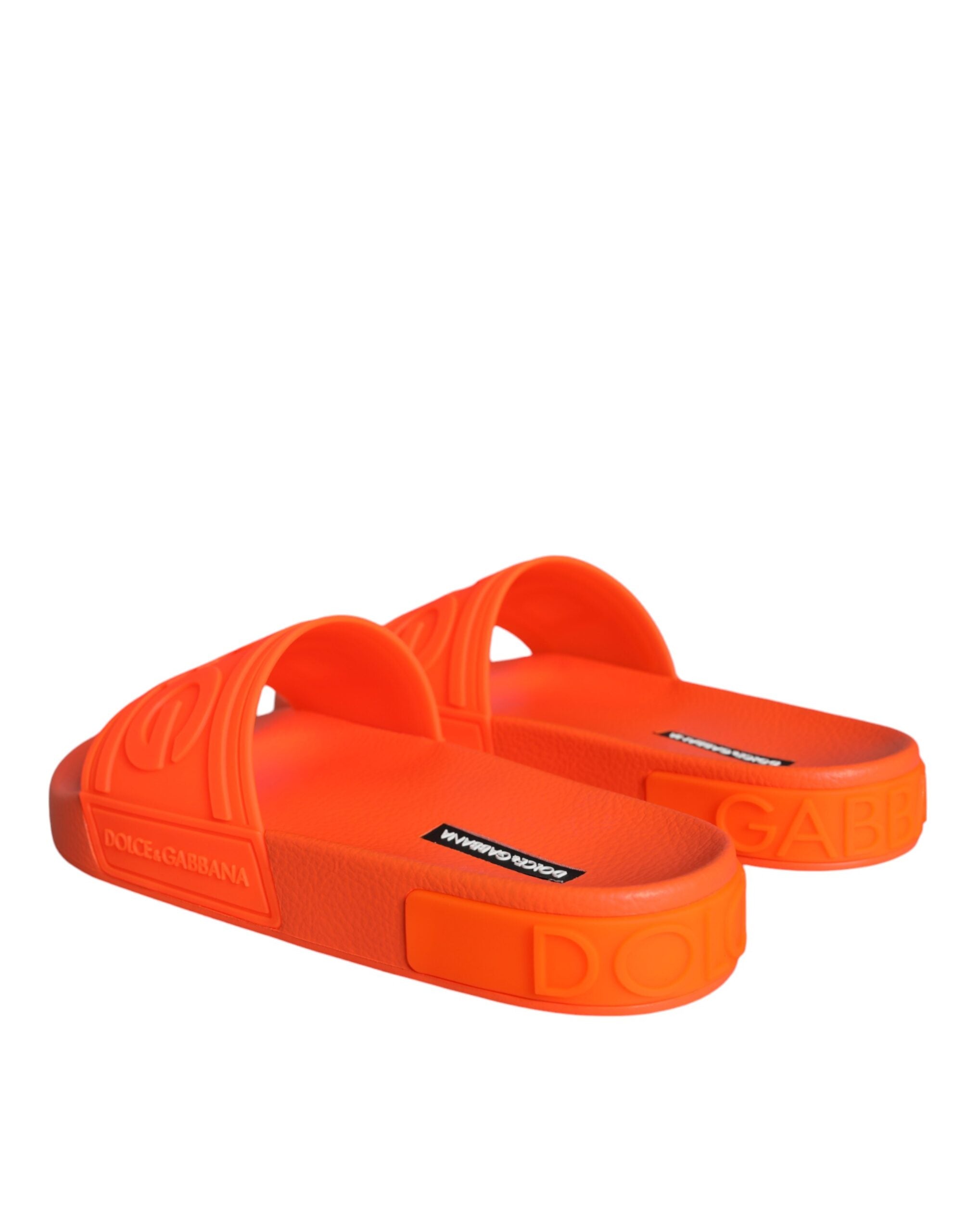 Dolce & Gabbana Dolce & Gabbana Orange Rubber Slides Sandals Beachwear Women's Shoes