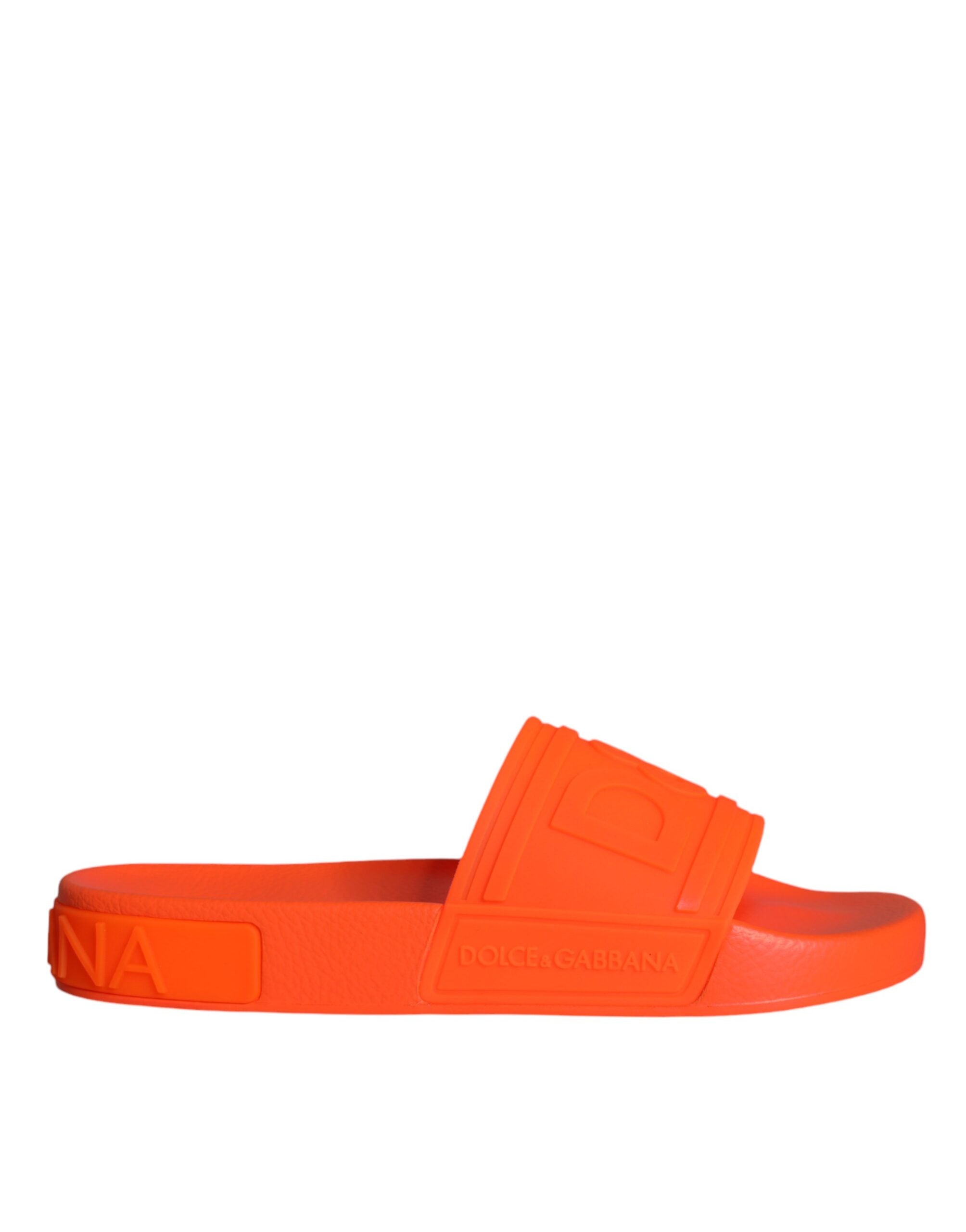 Dolce & Gabbana Dolce & Gabbana Orange Rubber Slides Sandals Beachwear Women's Shoes