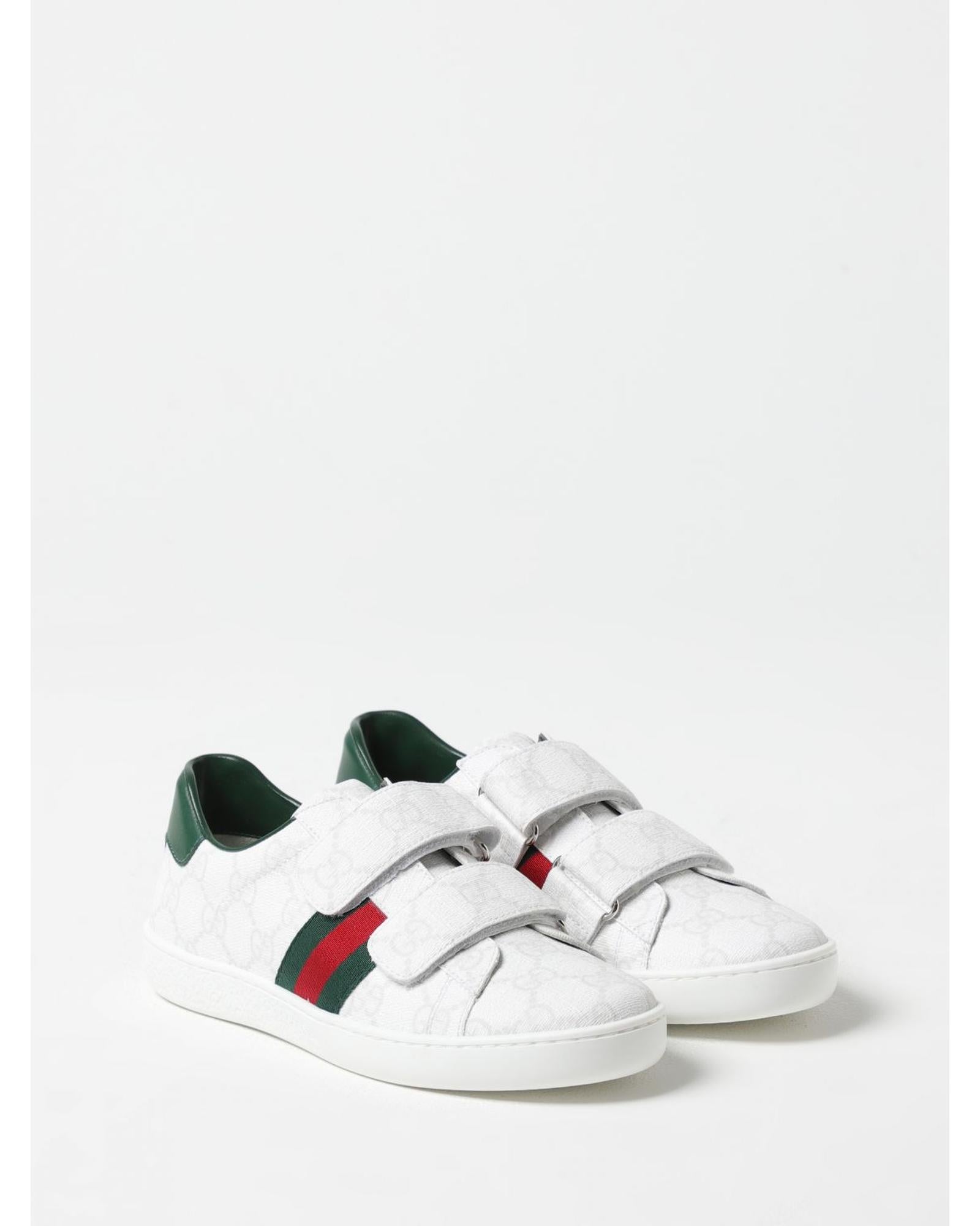Gucci Tennis Sneaker Double Strap Casual Kids White