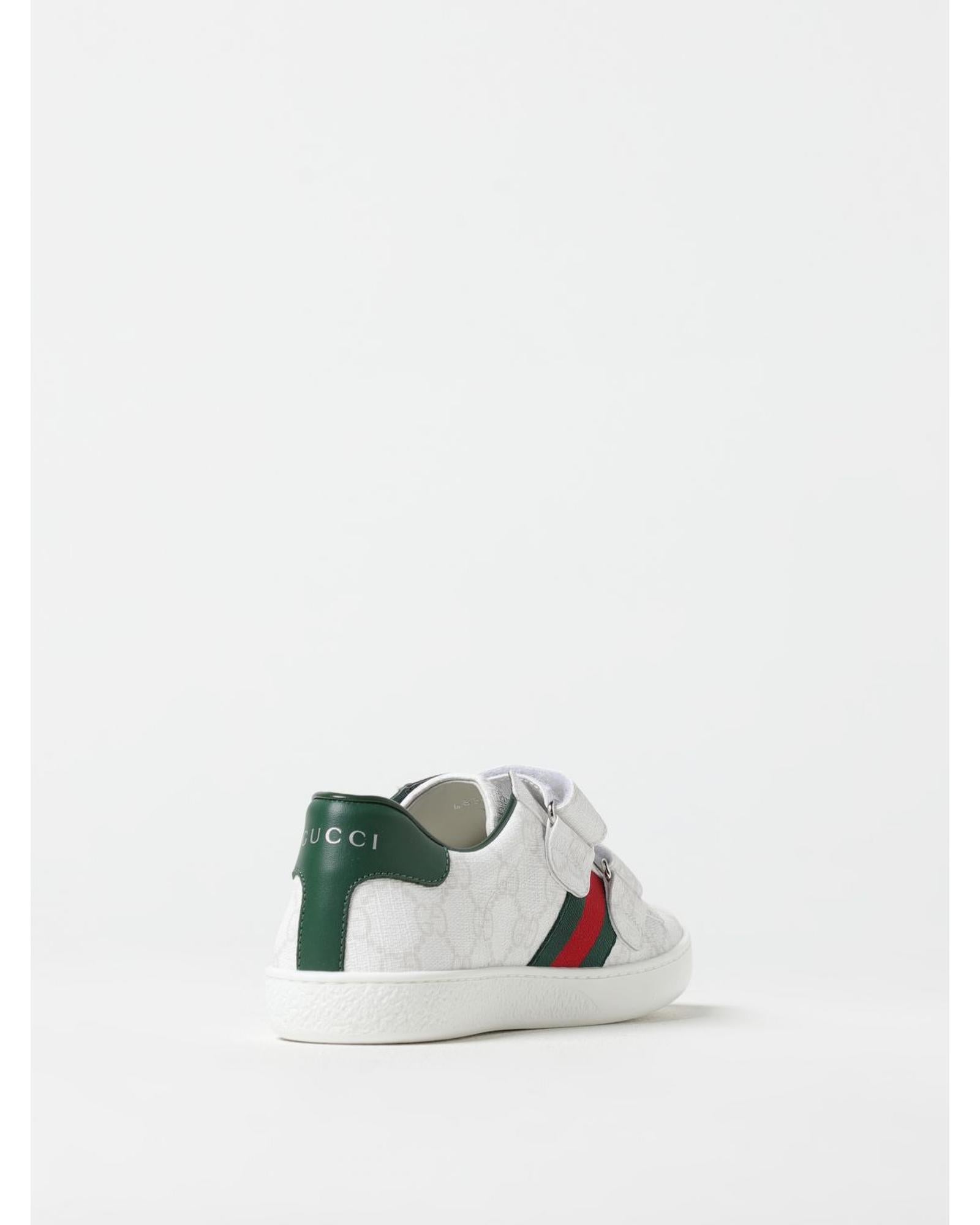 Gucci Tennis Sneaker Double Strap Casual Kids White