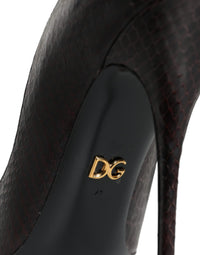 Dolce & Gabbana Multicolor Exotic Leather Heels Pumps Women's Shoes