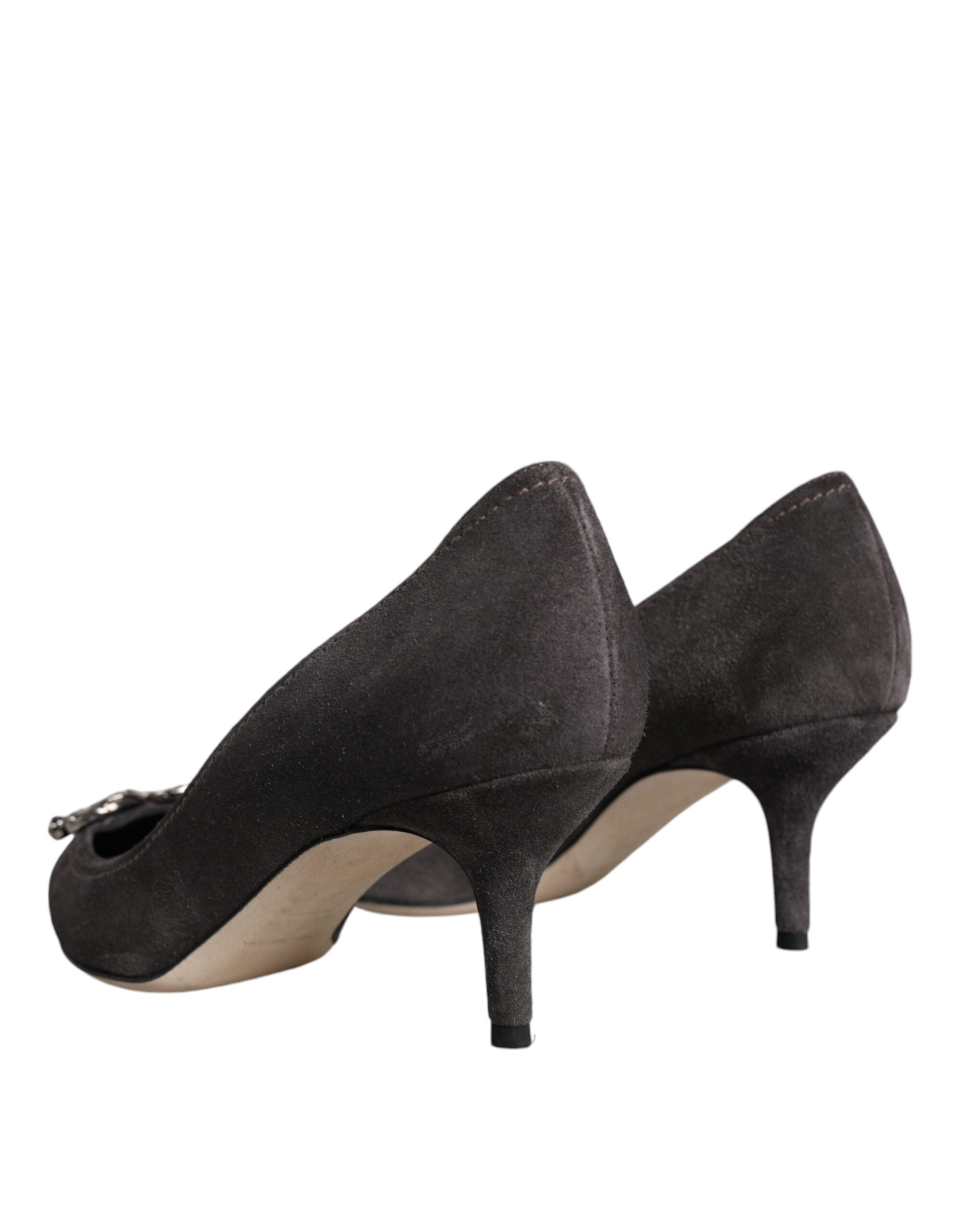 Dolce & Gabbana Gray Amore Suede Bellucci Heels Pumps Women's Shoes (Pre-Owned)