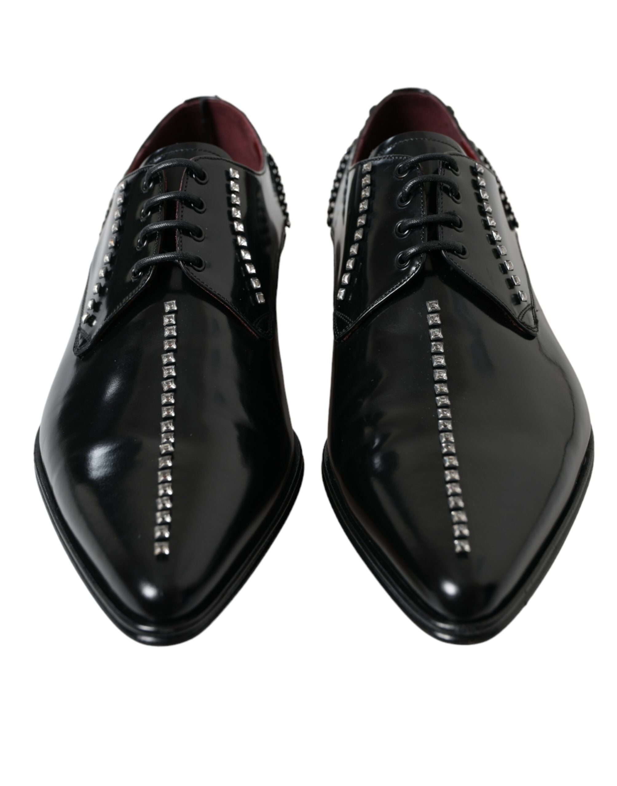 Dolce & Gabbana Dolce & Gabbana Black Leather Crystal Dress Formal Men's Shoes