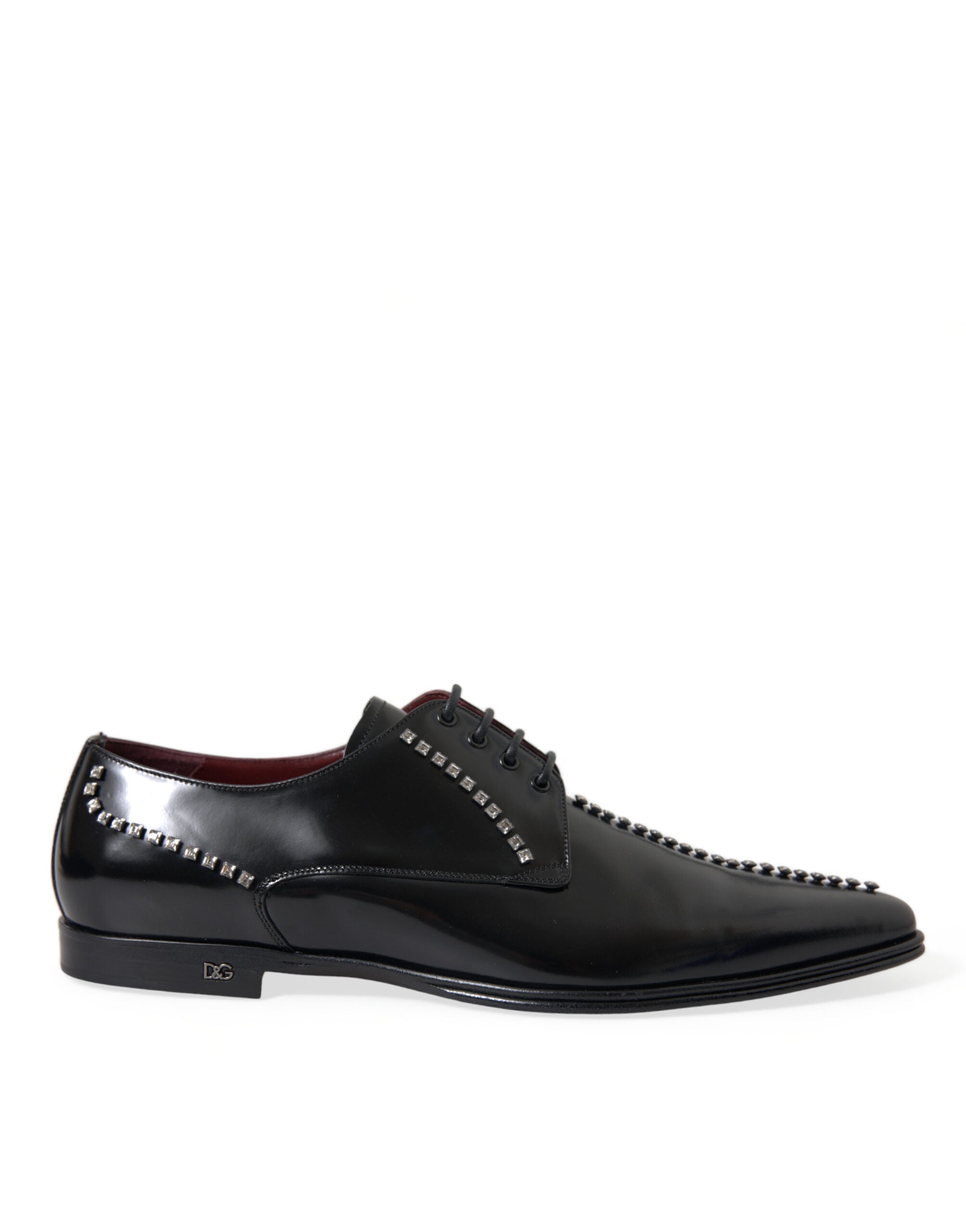 Dolce & Gabbana Dolce & Gabbana Black Leather Crystal Dress Formal Men's Shoes