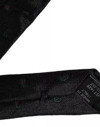 Dolce & Gabbana Dolce & Gabbana Black Fantasy 100% Silk Adjustable Men Men's Tie