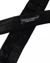 Dolce & Gabbana Dolce & Gabbana Black Fantasy 100% Silk Adjustable Men Men's Tie