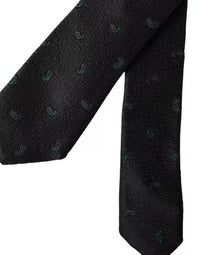 Dolce & Gabbana Dolce & Gabbana Black Fantasy 100% Silk Adjustable Men Men's Tie