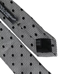 Dolce & Gabbana Dolce & Gabbana Black White Dot Fantasy Silk Adjustable Men Men's Tie