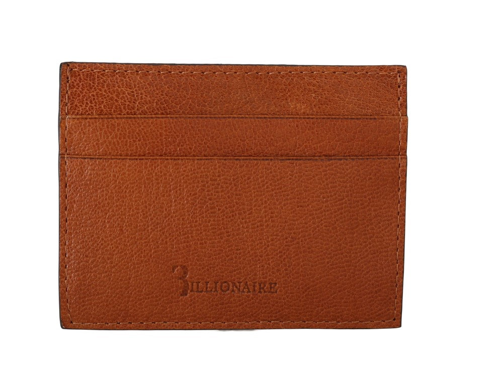 Billionaire Italian Couture Elegant Men's Leather Wallet in Men's Brown