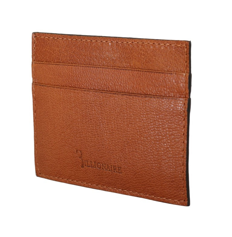Billionaire Italian Couture Elegant Men's Leather Wallet in Men's Brown