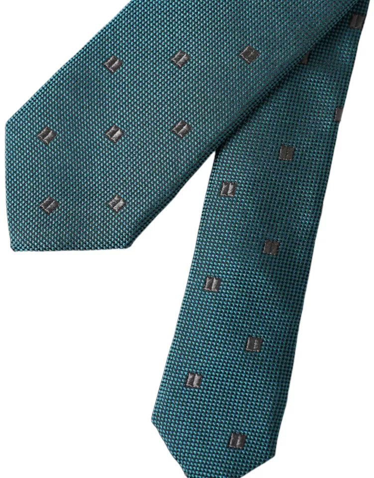 Dolce & Gabbana Dolce & Gabbana Green Patterned Silk Adjustable Men Men's Tie