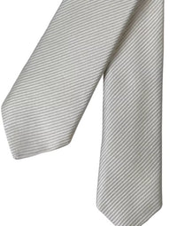 Dolce & Gabbana Dolce & Gabbana White Solid 100% Silk Adjustable Men's Tie