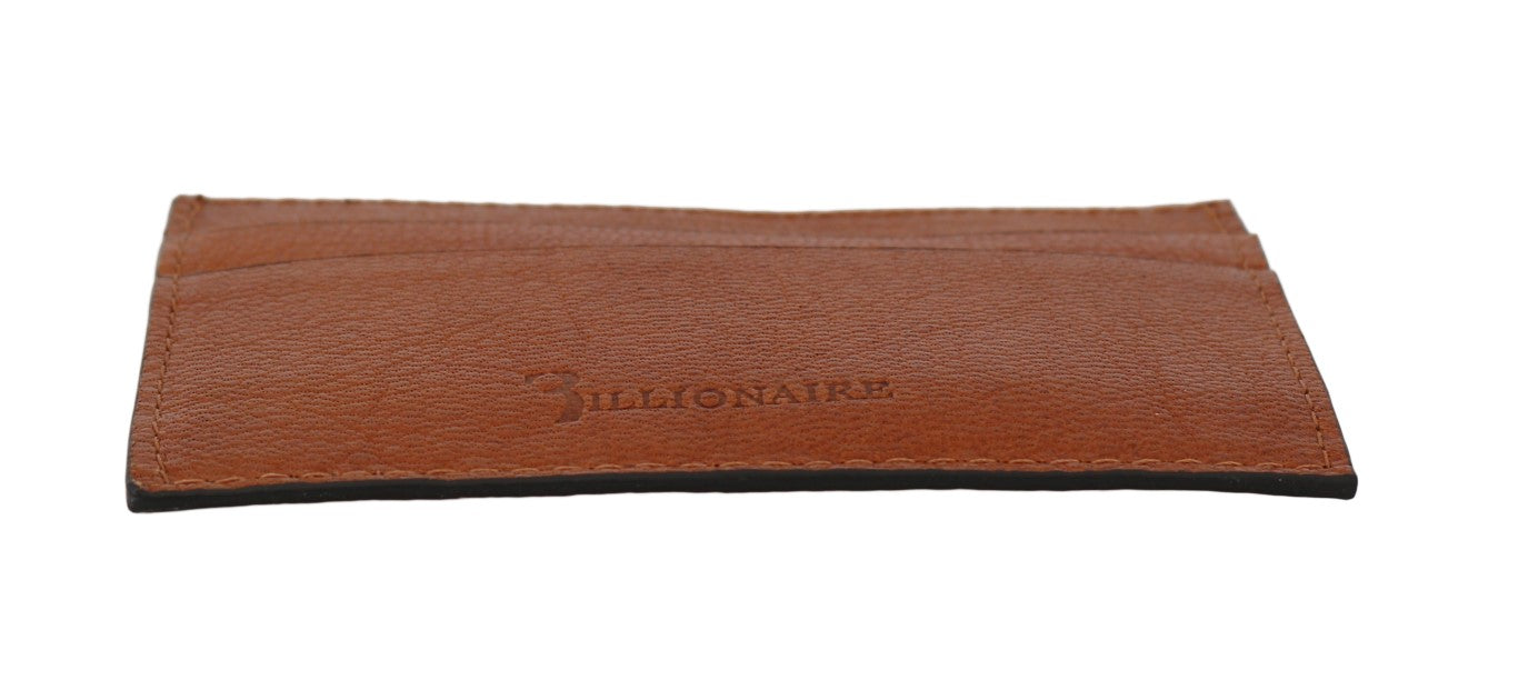 Billionaire Italian Couture Elegant Men's Leather Wallet in Men's Brown