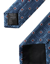 Dolce & Gabbana Dolce & Gabbana Blue Patterned 100% Silk Adjustable Men Men's Tie