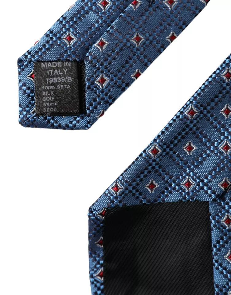 Dolce & Gabbana Dolce & Gabbana Blue Patterned 100% Silk Adjustable Men Men's Tie