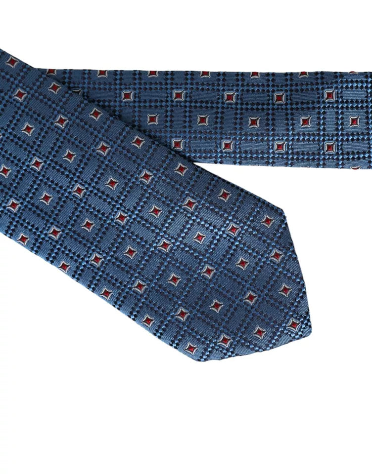 Dolce & Gabbana Dolce & Gabbana Blue Patterned 100% Silk Adjustable Men Men's Tie