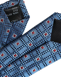 Dolce & Gabbana Dolce & Gabbana Blue Patterned 100% Silk Adjustable Men Men's Tie