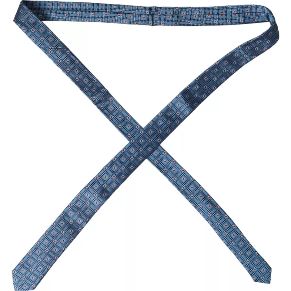 Dolce & Gabbana Dolce & Gabbana Blue Patterned 100% Silk Adjustable Men Men's Tie