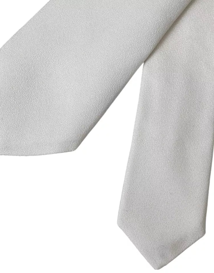 Dolce & Gabbana Dolce & Gabbana White Silk Classic Adjustable Men Men's Tie