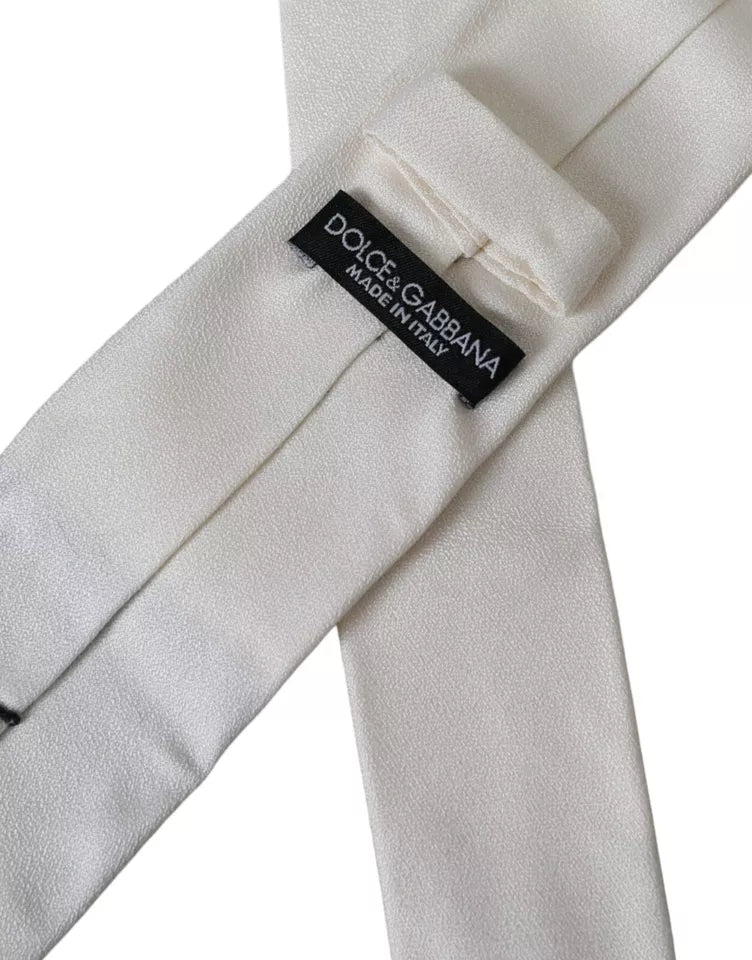 Dolce & Gabbana Dolce & Gabbana White Silk Classic Adjustable Men Men's Tie