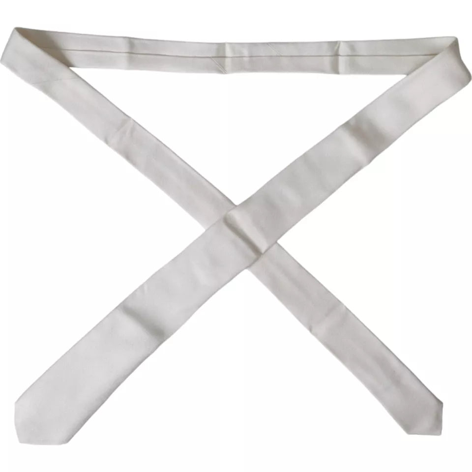 Dolce & Gabbana Dolce & Gabbana White Silk Classic Adjustable Men Men's Tie