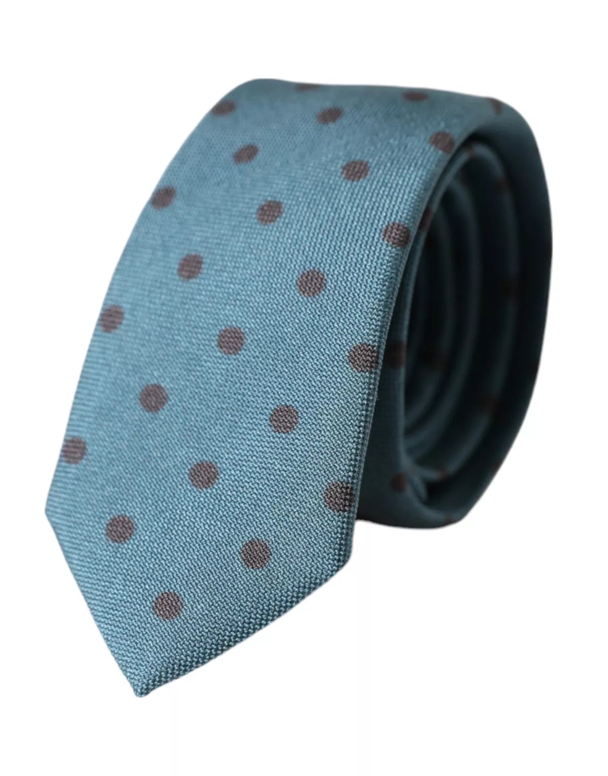 Dolce & Gabbana Dolce & Gabbana Green Black Polka Dot Silk Adjustable Men Men's Tie