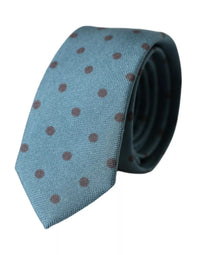 Dolce & Gabbana Dolce & Gabbana Green Black Polka Dot Silk Adjustable Men Men's Tie