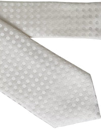 Dolce & Gabbana Dolce & Gabbana White Dotted Silk Classic Adjustable Men Men's Tie