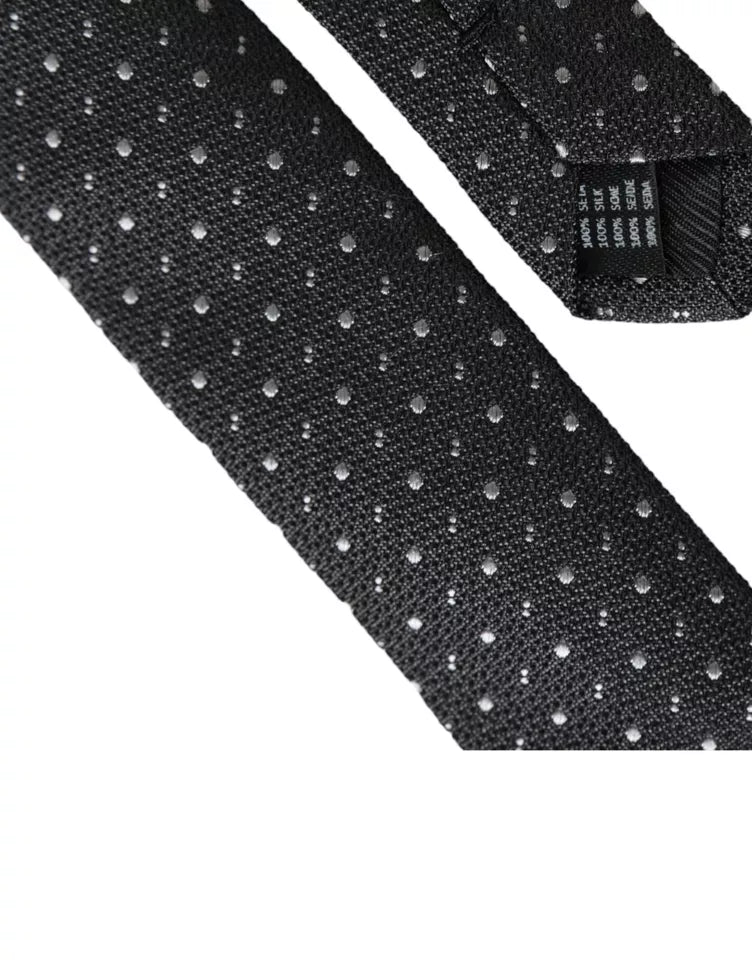 Dolce & Gabbana Dolce & Gabbana Black Polka Dot Silk Adjustable Men Men's Tie