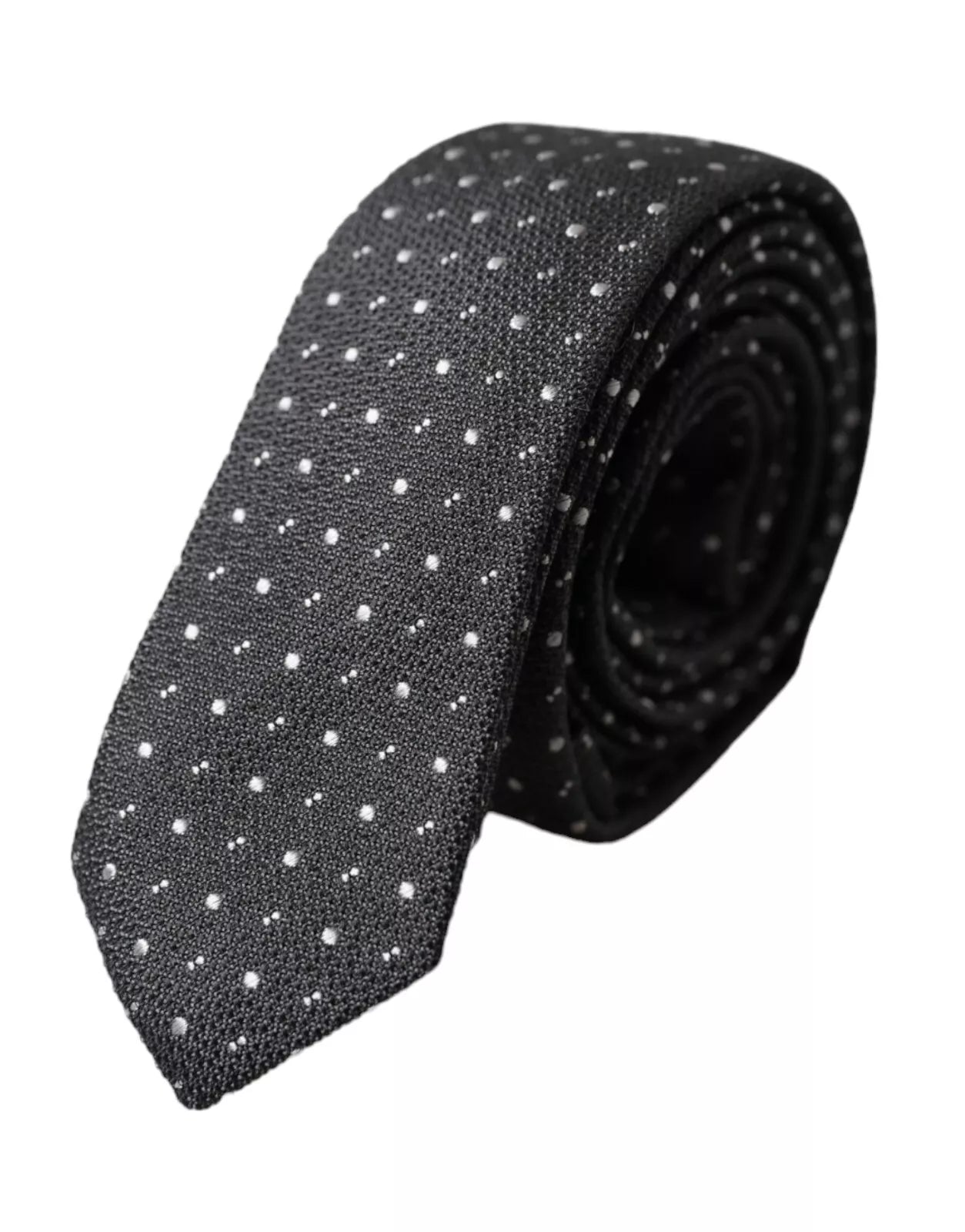Dolce & Gabbana Dolce & Gabbana Black Polka Dot Silk Adjustable Men Men's Tie