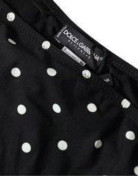 Dolce & Gabbana Black Polka Dot Swimwear Beachwear Bottom Women's Bikini