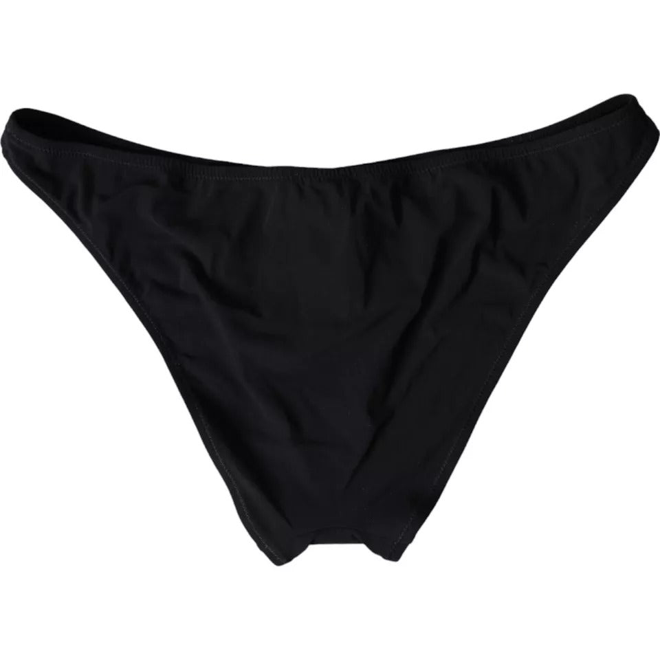 Dolce & Gabbana Black Nylon Swimwear Beachwear Bottom Women's Bikini