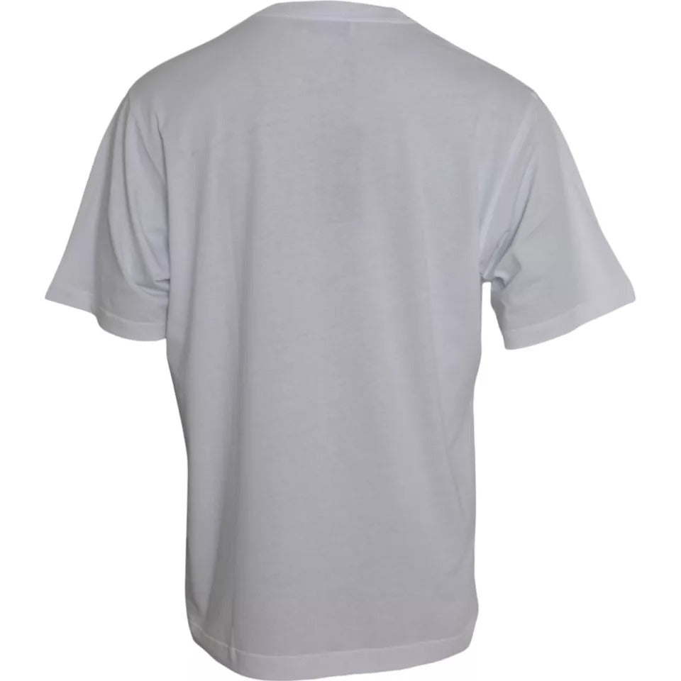 Dolce & Gabbana White Logo Round Neck Short Sleeves Men's T-shirt