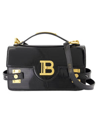 Balmain BBuzz 21 Small Patent Leather Handbag Women Black | Black Messenger Bags ONE SIZE black | black