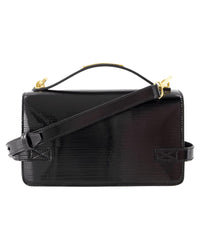 Balmain BBuzz 21 Small Patent Leather Handbag Women Black | Black Messenger Bags
