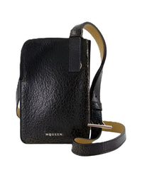 Alexander Mcqueen Cracked Leather Messenger Bag Women Black | Black ONE SIZE black | black