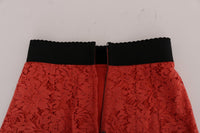 Dolce & Gabbana Orange Macramé Lace Pencil Women's Skirt