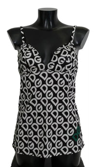 Dolce & Gabbana Black DG Mania Print Sleeveless Women's Swimwear