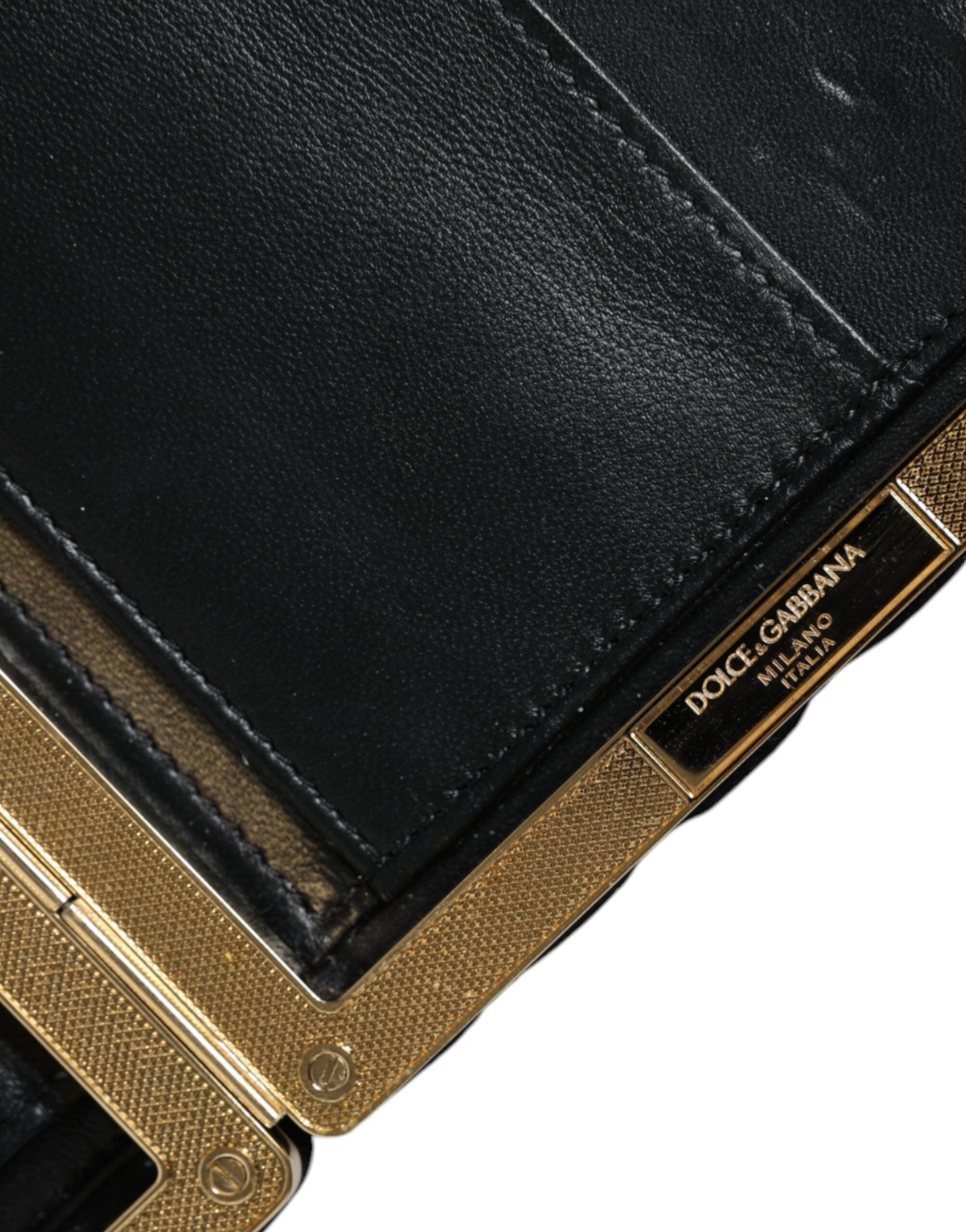 Dolce & Gabbana Bordeaux Black Velvet Gold Frame Clutch Evening Purse Women's Bag (Pre-Owned)