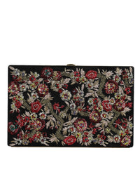 Dolce & Gabbana Multicolor Floral Gold Frame Clutch Evening Purse Women's Bag