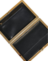Dolce & Gabbana Blue Velvet Gold Frame Clutch Evening Party Purse Women's Bag